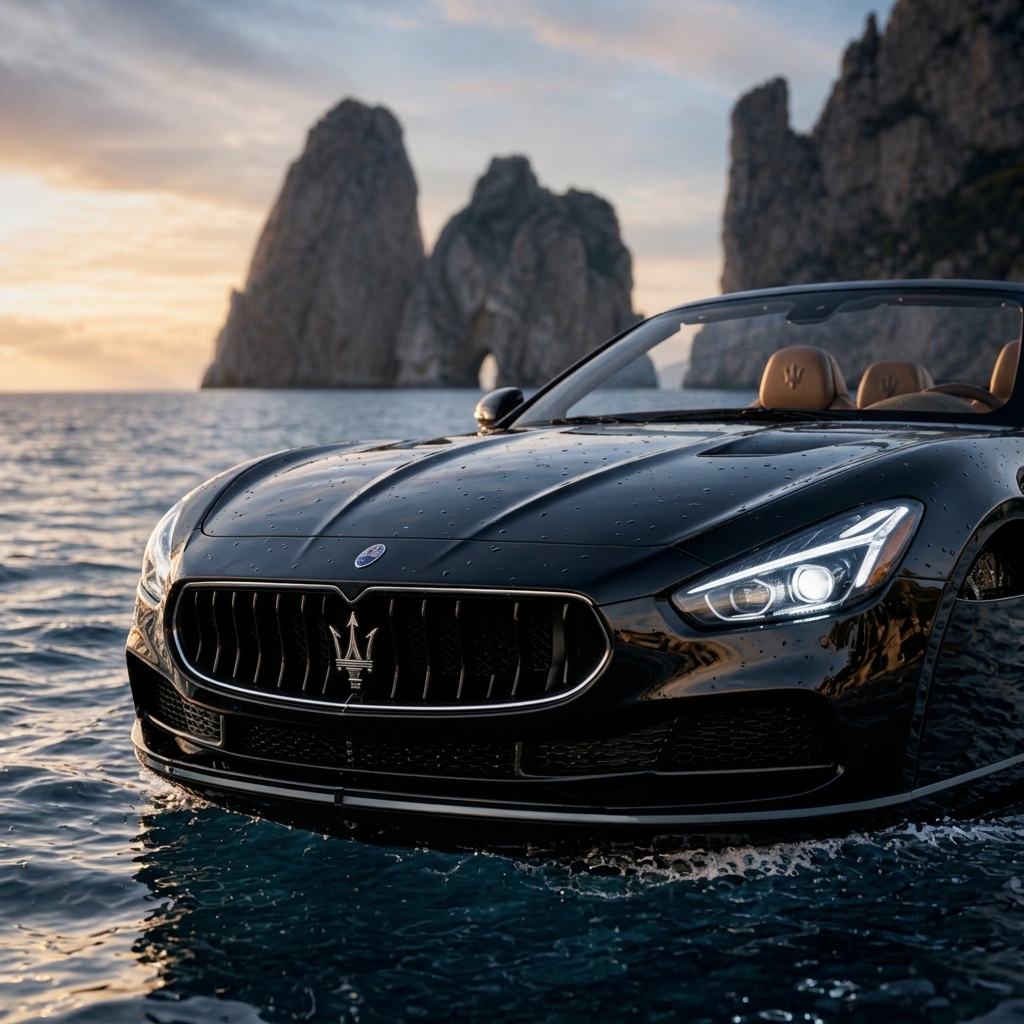 Maserati Convertible on Water